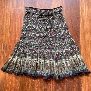 Elie Tahari Lined 100% Silk Midi Skirt